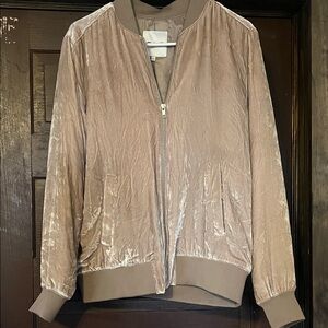 Madewell Velvet Bomber Jacket - Beige